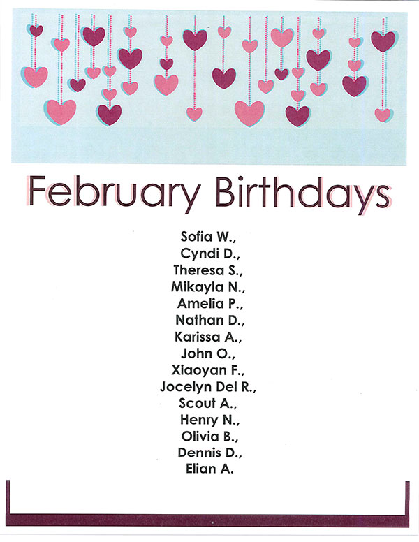 February 2023 Birthdays