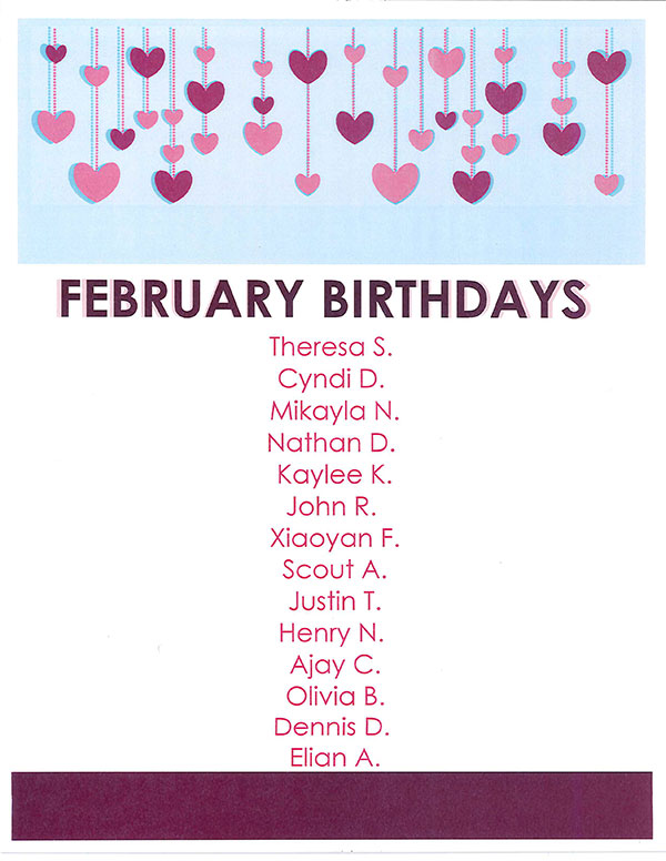 February 2024 Birthdays