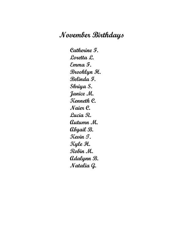 Birthdays in November 2025