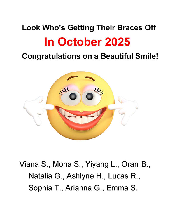 Getting Braces off in October 2025