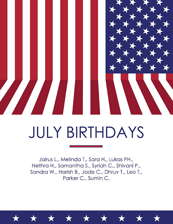 Birthdays in July 2026